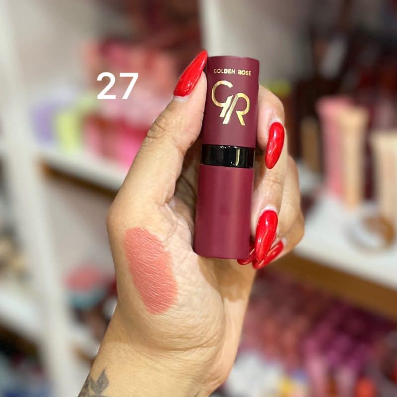 رژلب جامد مات ولوت گلدن رز اورجینال velvet golden rose - تصویر 5