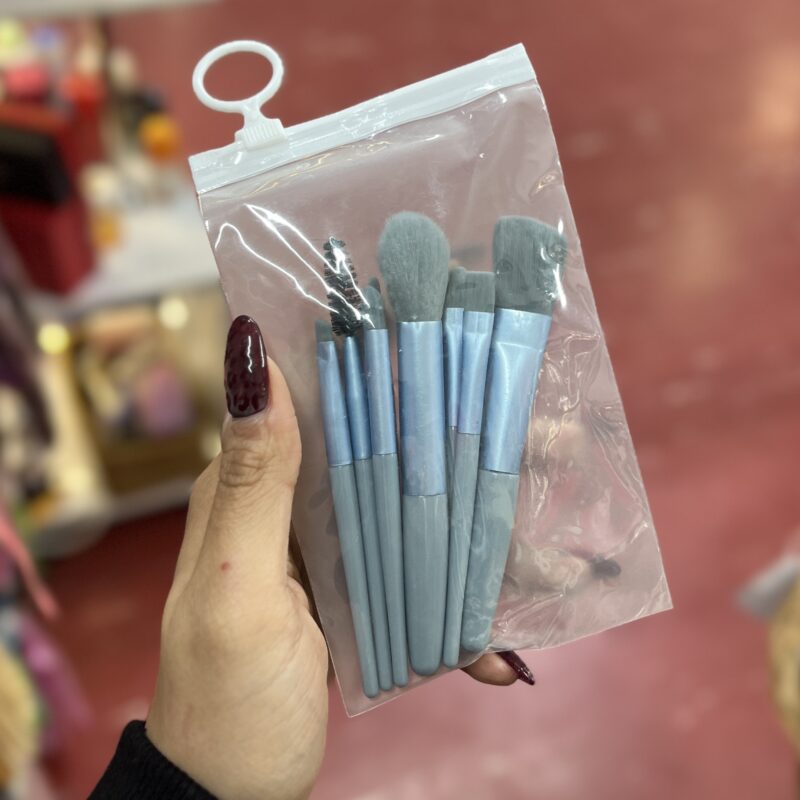 ست براش مینی 8 تیکه آرایشی حرفه‌ای قابل حمل - تصویر 6