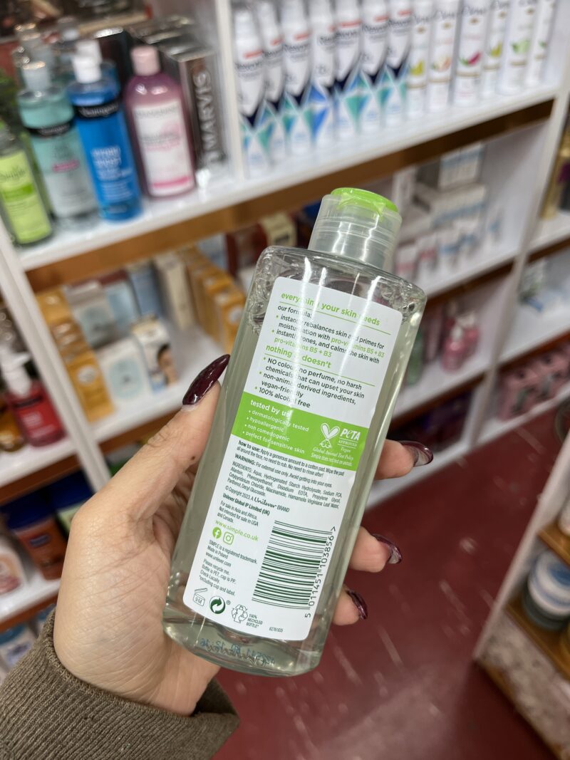 تونر سیمپل Simple Kind to Skin Soothing Facial Toner آبرسان و تسکین‌دهنده - تصویر 2