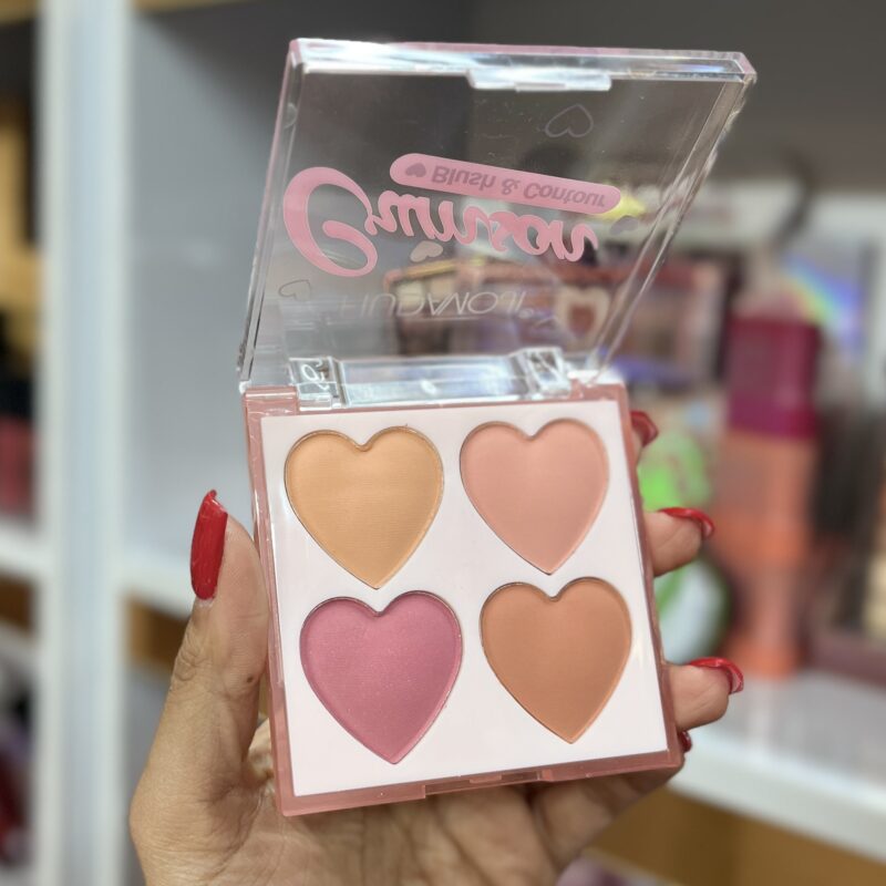 رژگونه 4 تایی قلبی هدی موجی Hudamoji Blush & Contour - تصویر 2